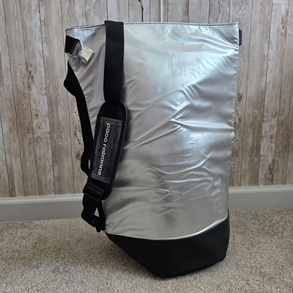 Unisex Paco Rabanne Duffle Bag One Size Silver Black nwot